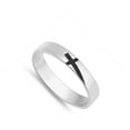 thumbnail image 4 of Oxidized Etched Sideways Cross Promise Ring .925 Sterling Silver Band Jewelry Female Male Size 7, 4 of 4