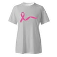 thumbnail image 4 of XFHLMJFF Women's Cancer Shirt Pink Ribbon Printed Short Sleeve O Neck Blouse Tee Tops, 4 of 5