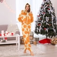 thumbnail image 6 of Autumn Maple Leaves Adult onesie Pajamas, Crystal Velvet Ultra Soft Warm Jumpsuit for Men and Women, 6 of 7