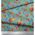 thumbnail image 2 of Soimoi Blue Cotton Voile Fabric Cup & Mug Kitchen Print Fabric by the Yard 42 Inch Wide, 2 of 3
