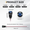 thumbnail image 2 of Uxcell 5Pcs 12mm Indicator Light,12V-24V AC/DC LED Plastic Shell Signal Lamp Waterproof IP67,Blue, 2 of 6