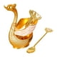 thumbnail image 2 of Juego de cubiertos de postre con 6 cucharas, organizador, expositor y soporte decorativo con forma de cisne. Oro, 2 of 9