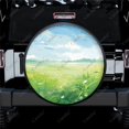 thumbnail image 1 of Green Nature on Blur Pattern Polyester Universal Spare Wheel Tire Cover Wheel Covers for Trailer RV SUV Truck Camper, 1 of 5