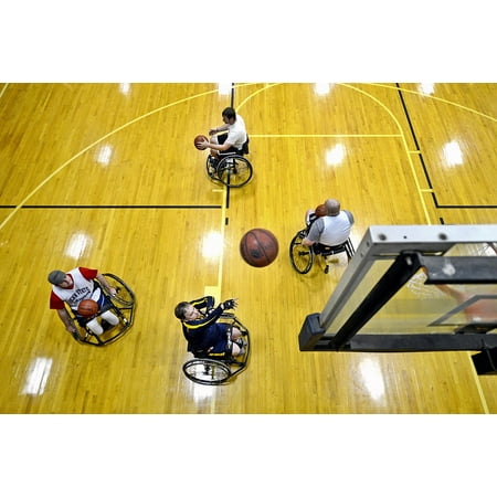 LAMINATED POSTER Ball Players Shooting Basketball Court Disabled Poster Print 24 x