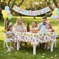 thumbnail image 2 of Easter Rectangle Table Cloth - 60x120 Inch Waterproof Colorful Egg Pattern Tablecloth Vinyl Wipe Clean Table Cover for Dining, Easter Dinner, Kitchen, Holiday Party, 2 of 6