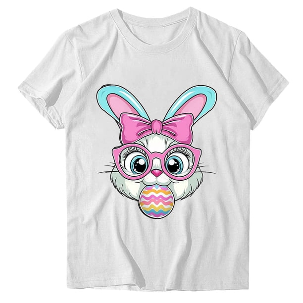 Camisetas de Manga Larga de las Mujeres Pascua Impresión Cuello Redondo Suelto Casual Suave Poliéster Primavera Verano Vacaciones Suéter Tops