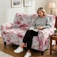 thumbnail image 4 of Yuyamidu Pink Rose Loveseat Recliner Covers 2 Seater Stretch Recliner Loveseat Slipcover with Elastic Edge Portable Reclining Couch Covers Gift for Friends, 4 of 8