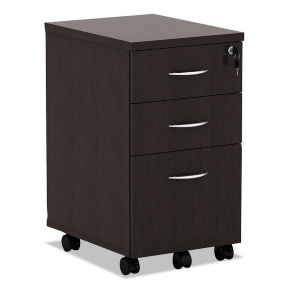 Alera 3 Drawers Vertical Lockable Filing Cabinet, Espresso