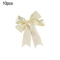 thumbnail image 3 of EWASWON 10 Pack Christmas Bows, Beige Double Layer Swallow Tail Polyester Satin Ribbon - Pre-made for Tree, Gift Wrapping, Wreath Holiday Decorations, 3 of 6
