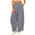 thumbnail image 3 of Women's Fashion Casual Print Color Pants Pocket Elastic Waist Comfortable Long Pants, 3 of 7