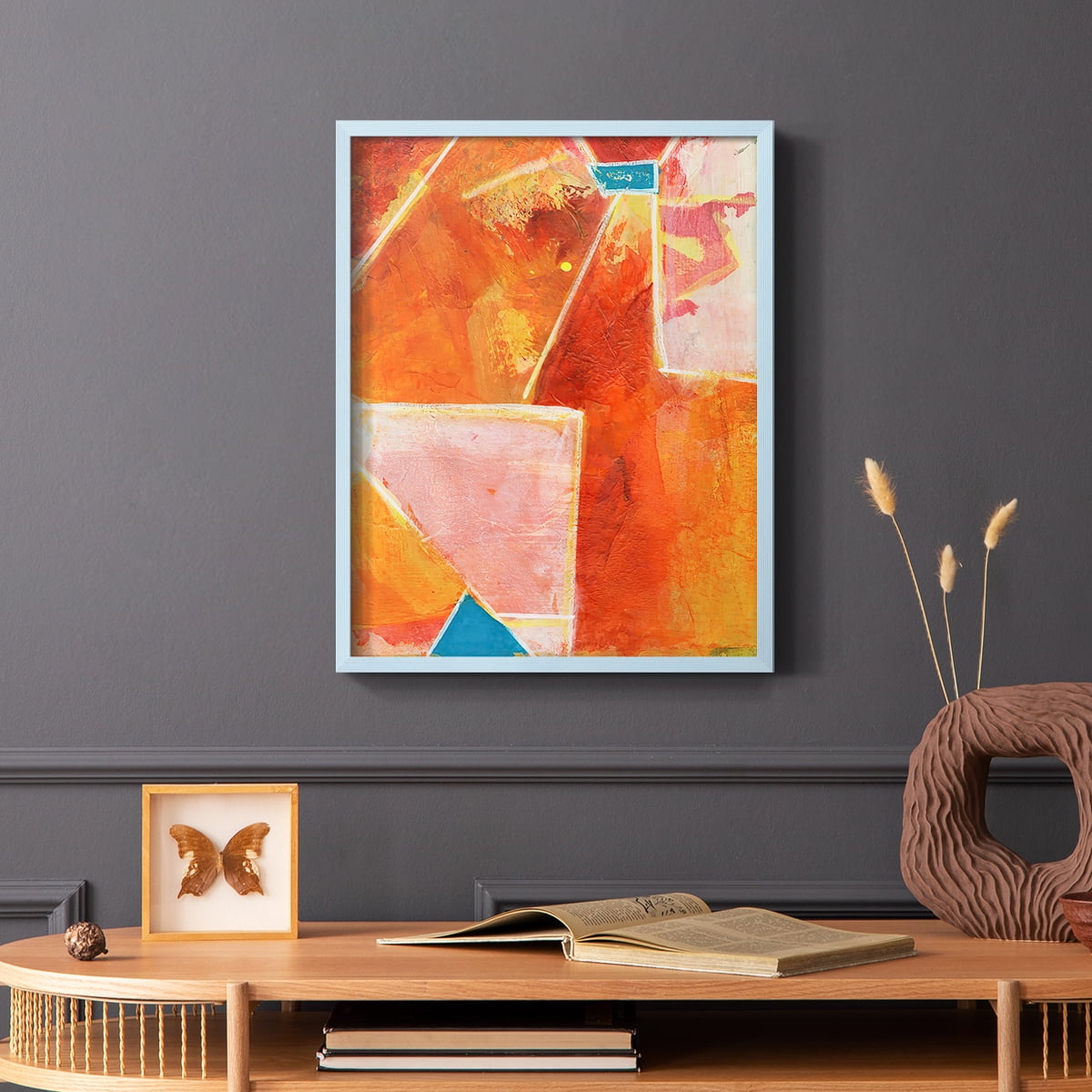 Primary Connection V in Blue Solid Wood 8 x 10 Framed Print