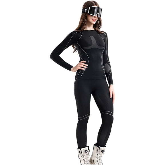 Uaswgudfs Women's Thermal Wear Set, Breathable Moisture Wicking Quick Dry Compression for Skiing Running Cold Weather