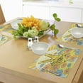 thumbnail image 4 of Ambesonne Groovy Place Mats Set of 4, Peace Flowers, Standard Size, Yellow Blue Pink, 4 of 6