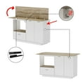 thumbnail image 5 of OXYLIFE White Kitchen Island with Drop Leaf Design, Open Shelf, Storage Cabinet, & Drawer for Versatile Cooking Space, 5 of 5