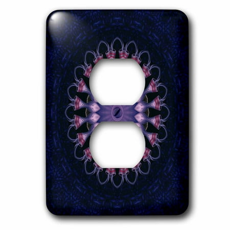 Blowout Plug - 3dRose Dark Blue Blowout Decorative Flower Mandala - 2 Plug Outlet Cover (lsp_42213_6)