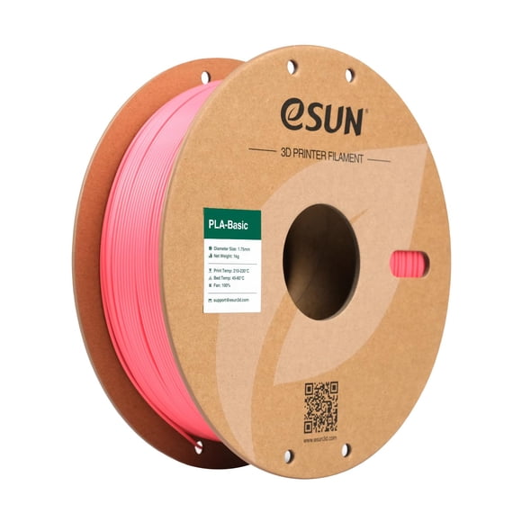 Filamento para impresora 3D eSun PLA Basic de 1,75 mm, bobina de 1 kg, color rosa