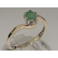 thumbnail image 2 of LBG British Made 9k White Gold Natural Emerald Womens Engagement Ring - 33 size options - Size 6.75, 2 of 5