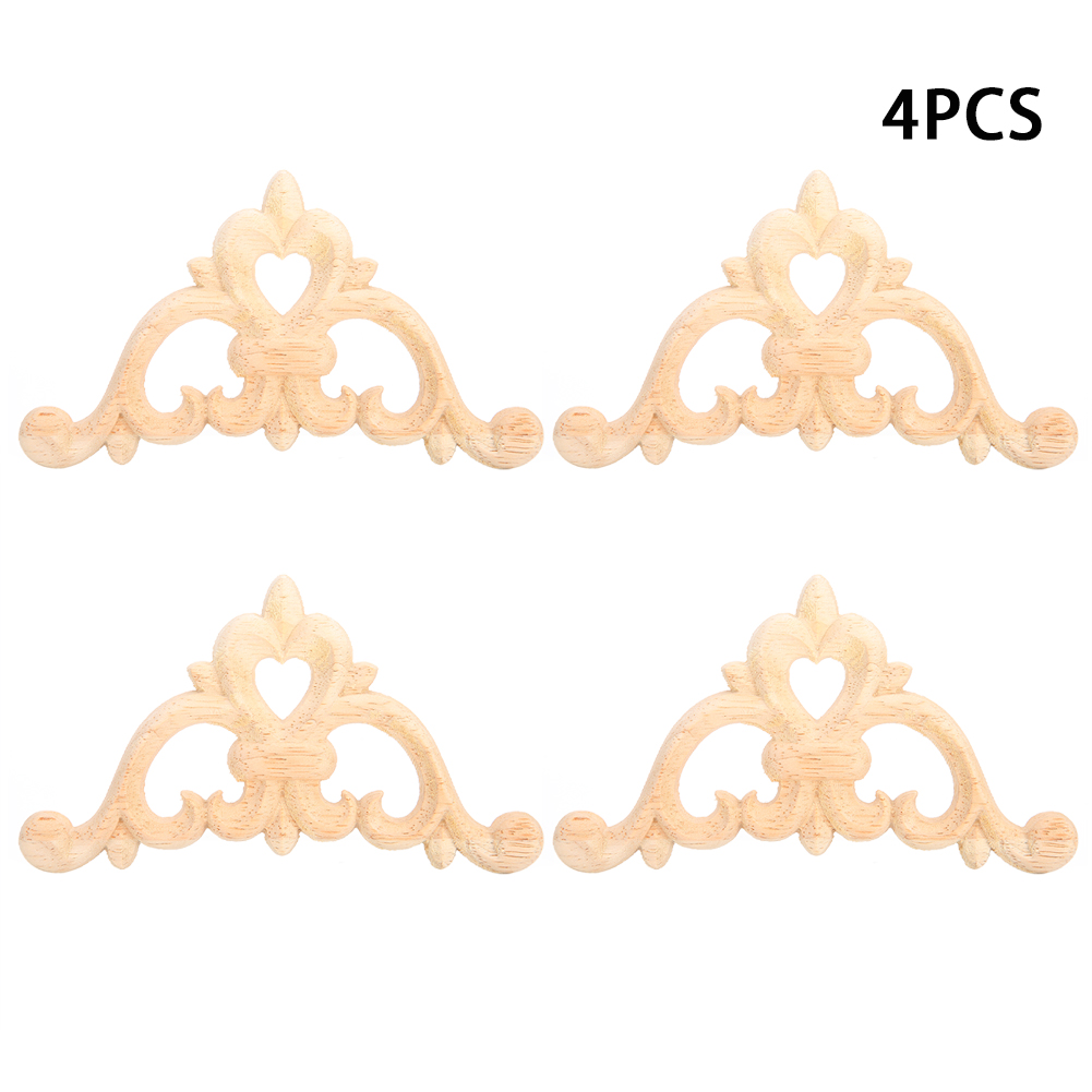 Ecoyyzn Furniture Decor,Wood Corner Decal,4pcs Wood Carved Corner Onlay