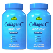 CollagenC by Alfa Vitamins - Anti-Aging Nutritional Supplement for - Skin, Nails & Hair Rejuvenation - Supports Bone & Muscle Health - 180 Capsules - 2 Pack