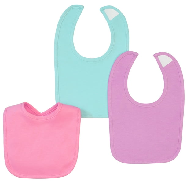 Gerber Cotton Feeding Baby Bib, 3pk, Girls