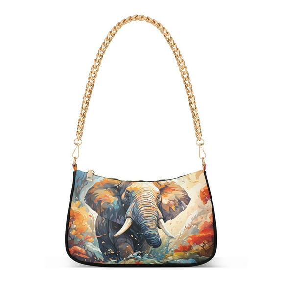Elephant Trees CloudsWomen Small Shoulder Bag Crossbody Tote Hobo Bags Purse Clutch Handbags with Chain Strap for Women