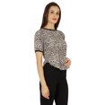 thumbnail image 3 of Inkmeso Round Neck Causal Tee Tops For Womens Printed Regular Fit High-Low Hem Top, 3 of 7