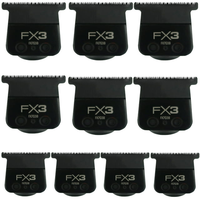 10x BaByliss Pro FX3 Titanium Carbon-Nitride Standard-Tooth Ultra-Thin Replacement T-Blade #FX703B