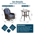 thumbnail image 2 of Outdoor Swivel Chair, Luxury Wide Armrest High Back Cushion Swivel Rocking Chair with 5.1 Inch Comfortable Soft Seat Cushion, 3-Piece Wicker Furniture Set, Suitable for Patio, Indoor, Pool, etc., 2 of 6