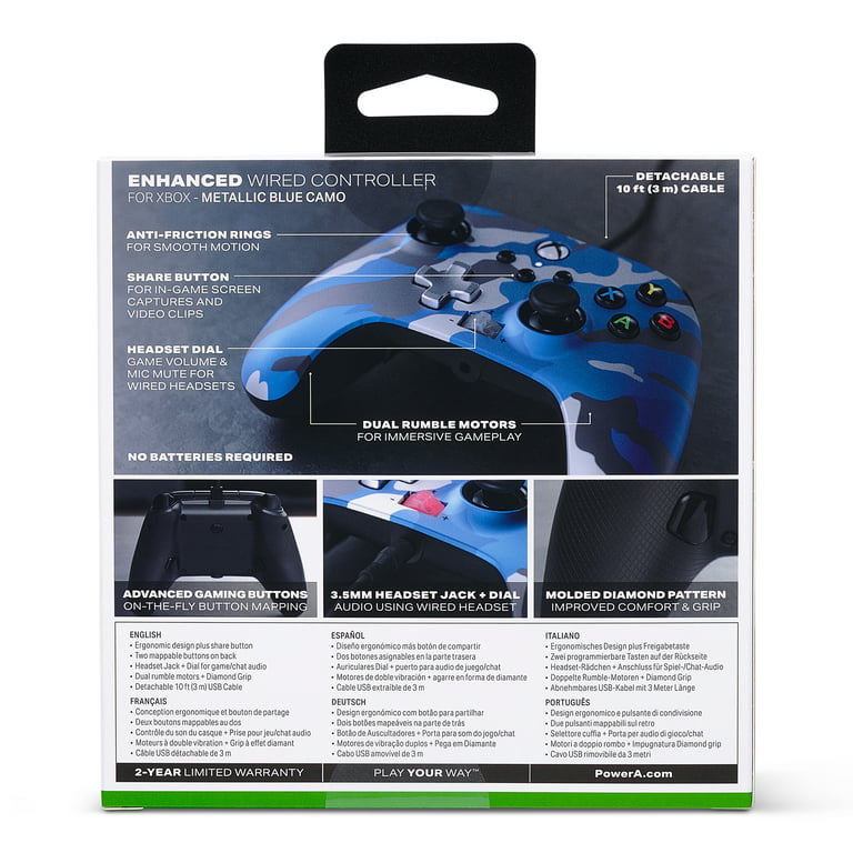 PowerA Enhanced Wired Controller for Xbox Series X|S - Metallic Blue Camo