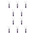 thumbnail image 1 of Jumpingount Abalorio de columna hexagonal exquisitos colgantes colgantes de vacaciones amuletos de cristal puntiagudos DIY collar decoraciones Violeta 10piezas Jumpingount CBP468223, 1 of 4