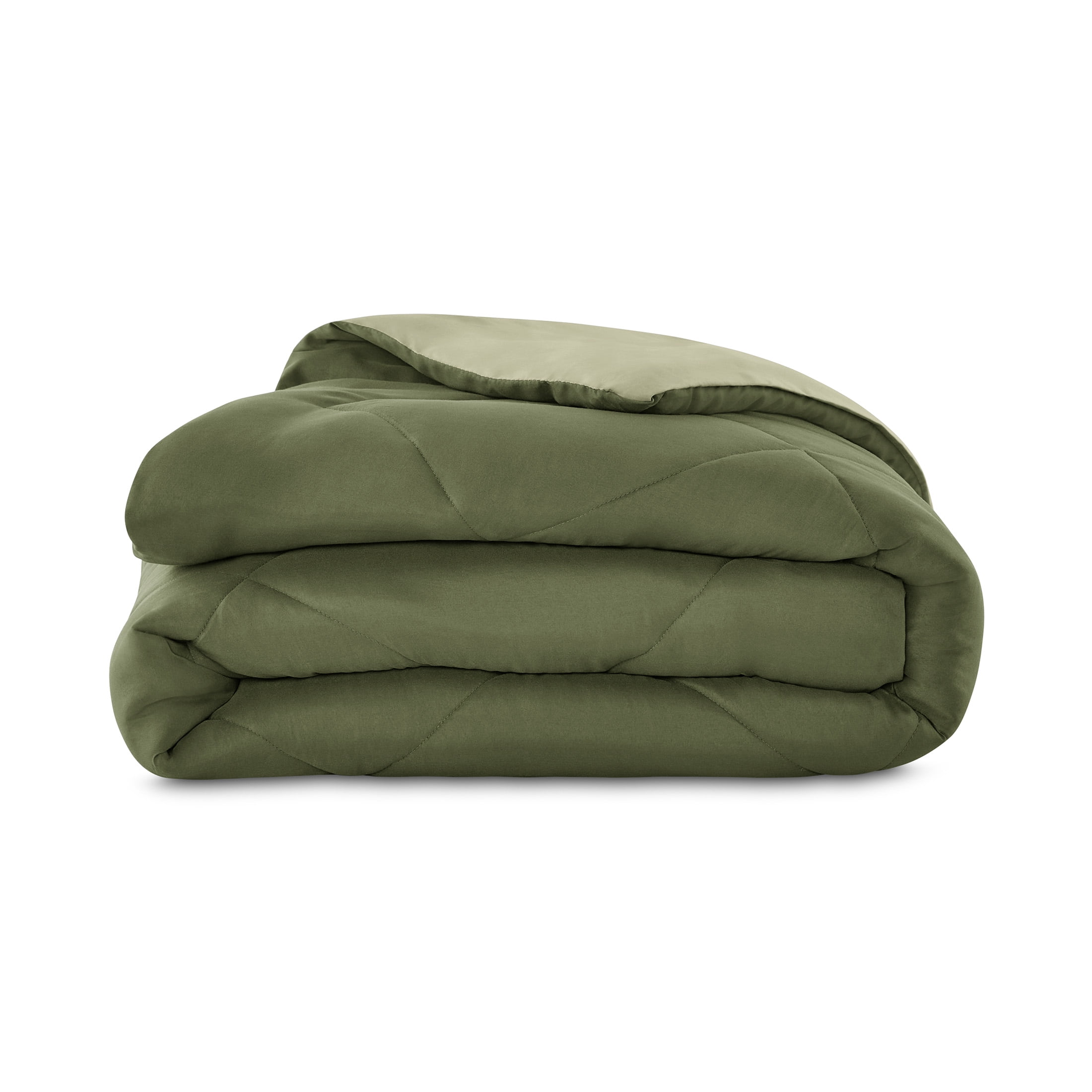 Mainstays Twin/Twin XL Comforter, All-Season Reversible Microfiber, Dark Green