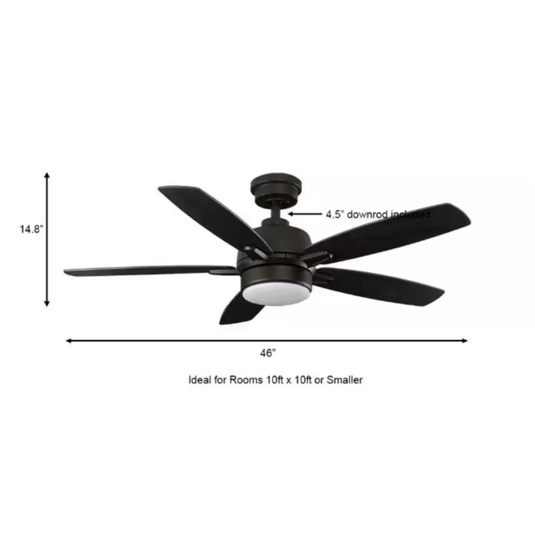 Fawndale 46 in. Indoor Integrated LED Bronze Ceiling Fan with Light Kit, 5 Reversible Blades and Remote Control Fawndale 46 in. Indoor Integrated LED Bronze Ceiling Fan with Light Kit, 5 Reversible Blades and Remote Control