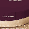 thumbnail image 4 of Amay Round Bed Sheet Set, 76-Inch Diameter, 15 Inch Pocket, 4-Piece, 500 Thread Count, 100% Cotton, Soft & Breathable, Wine, 4 of 6