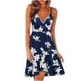 thumbnail image 2 of Leutsin Robe Maxi pour Femmes d'Été à Col en V, Mini, à Imprimé Floral, Sans Manches, à Bretelles, Queue de Poisson, Grande Taille, Robes Maxi Grande Taille, 2 of 5