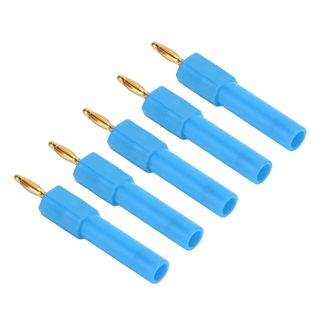 2mm Banana Male Plug To 4mm Female Socket Probe Adapter, Easy To Use Convert Banana Plug 5Pcs Conductivity PA Brass For Computers For Ships For Inverters Blue