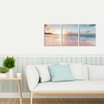 thumbnail image 2 of FCCUYE 3 Pieces Pink Beach Canvas Wall Art Coastal Sunset Landscape Pictures Print Modern Seascape Artwork for Home Decoration Stretched and d Ready to Hang (16Wx24Lx3PCS), 2 of 7