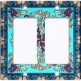 thumbnail image 6 of Metal Light Switch Plate Cover Teal Purple Mandala Flower Heart Tile Pattern TIL035, 6 of 13
