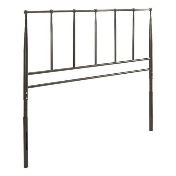 Pemberly Row Queen Contemporary Metal Headboard in Brown Finish