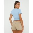 thumbnail image 2 of Womens Basic Short Sleeve Slim Fit T Shirts Soft Crewneck Crop Tee Summer Cute Gym Fashion Clothes, 2 of 4