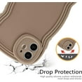 thumbnail image 3 of for iPhone 12 Case 6.1 Inch Curly Wave Frame Phone Case Cute Design Color Aesthetic Phone Case Soft TPU Shockproof Protective Bumper Case Cover for Girls, Khaki, 3 of 14