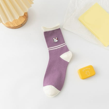 

Dyfzdhu Women Autumn Winter Matching Plaid Printing Thickened Thermal Mid Tube Socks Women Thick Socks