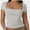 White, variant on Women Square Neck Crop Top Short Sleeve T Shirts Slim Fitted Tops Cute Summer Basic Tees Trendy