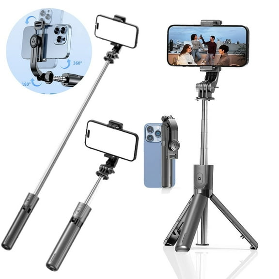 Selfie Stick Tripod with Bluetooth Remote Phone Holder Compatible with iPhone, Samsung Android Phone