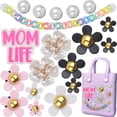 thumbnail image 2 of 18pcs Flower Pearl Chains Charms for Bogg Bag Momlife Decorations DIY Accessories for  Rubber Beach Totes, 2 of 8