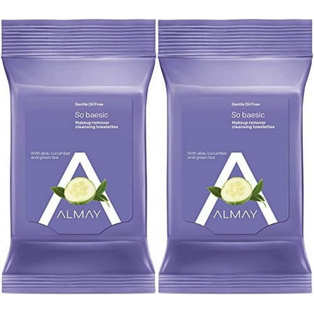Almay Oil Free Gentle Makeup Remover Towelettes, 25 Count Package (Pack of 2)