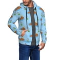 thumbnail image 3 of Zip Up Hoodies for Men - Cute Capybaras Bird Long Sleeve Comfrt Men'S Fashion Hoodies & Sweatshirts, Jackets for Men Hoodies Pullover Clothing Clothes with Pouch, 3 of 5