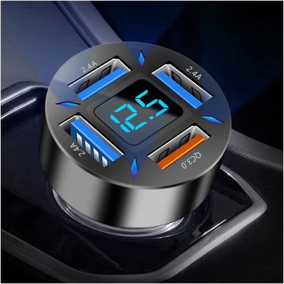 Molende 4-in-1 Car Charger Super Fast Charging with USB 2.4A&QC 3.0