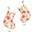 thumbnail image 3 of Salouo Strawberry Floral Print Christmas Stockings,Large Xmas Stocking Set of 1 Holiday and Farmhouse Stocking for Christmas Holiday Party Decoration(17.7*11 Inch), 3 of 7