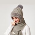 thumbnail image 3 of Uobin Winter Thermal Scarf Hat Lined Knitted Ear For Outdoor Activities Cold Weather, 3 of 4