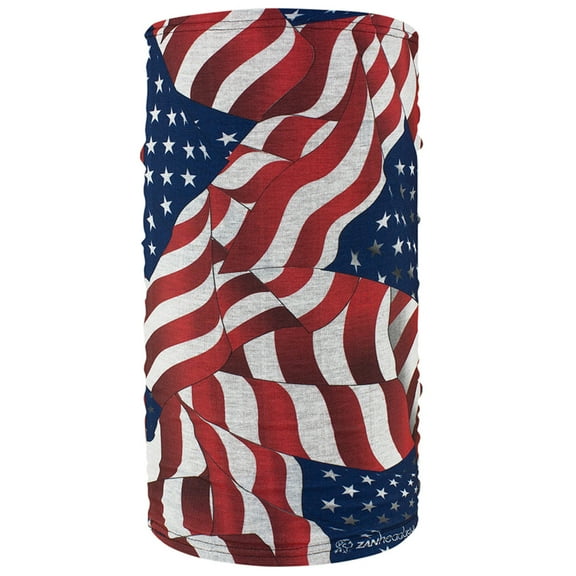 Zan Headgear Fleece-Lined Motley Tube (One Size Fits Most, Flag)